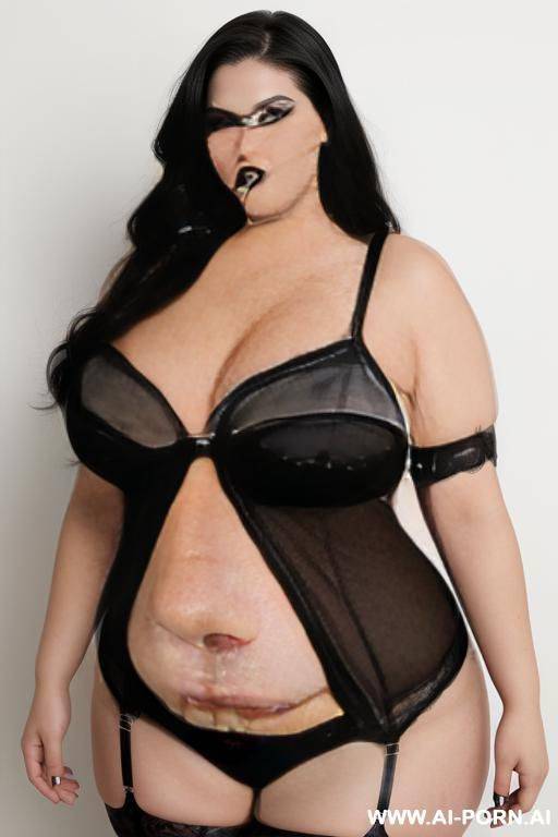 obese goth woman, ssbbw, ussbbw, lingerie - #main