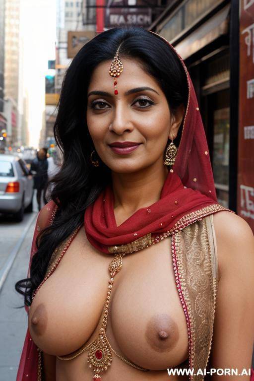 nude punjabi milf with bindi and dupatta in manhattan street - #main