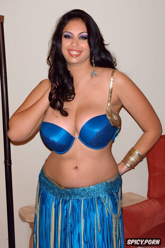 half view, half view, color photo, beautiful perfect face, gorgeous indian belly dancer - #main