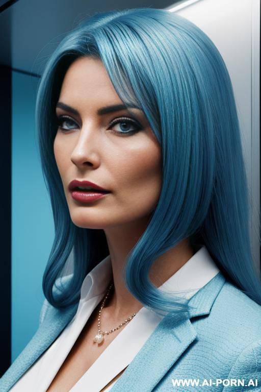immagine realistica di elevata qualità, ponywoman di colore sky blue. - #main
