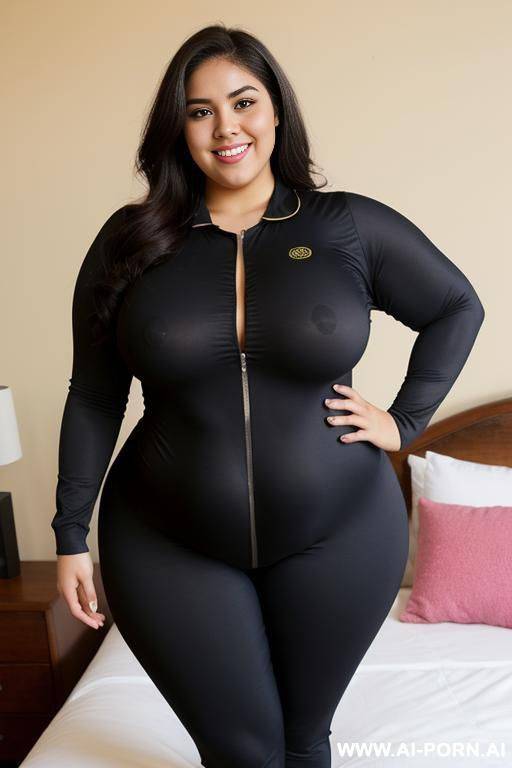 very , mexican, pear shaped, wide, tight shirt, onesie , hourglass figure, extra thicc, huge - #main