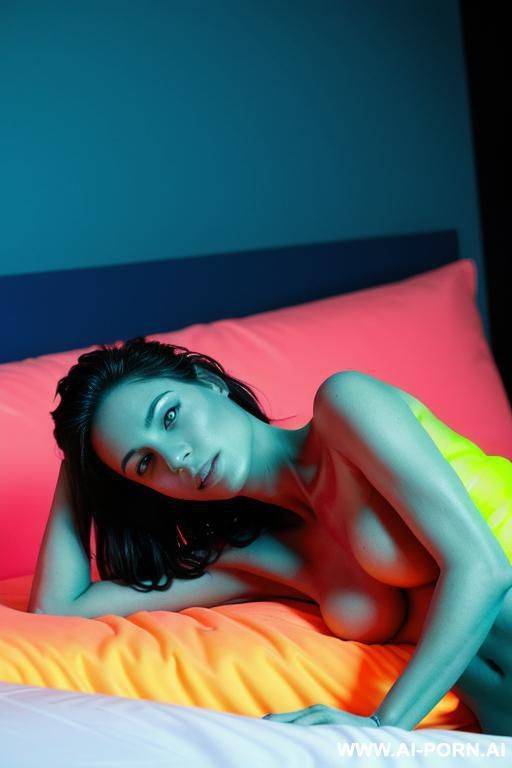naked woman on the bed in an unusual pose - #main