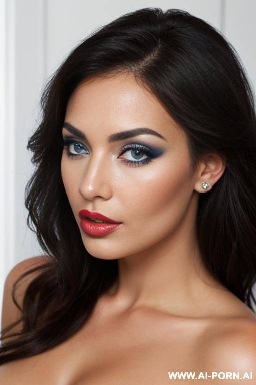 beautiful european woman. mixed race. piercing blue eyes, wide mouth, plump lips, beautiful face. - #main