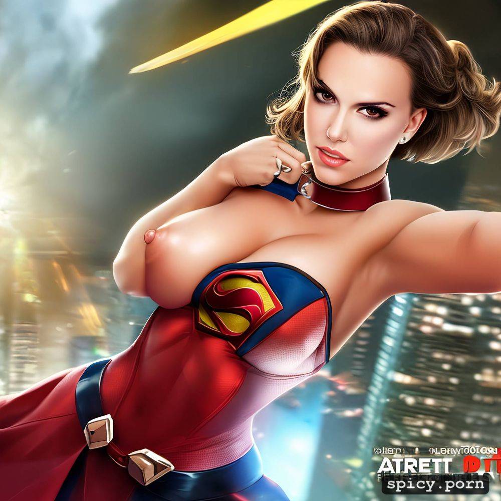 masterpiece, precise line art, intricate, collar and leash, supergirl cosplay - #main