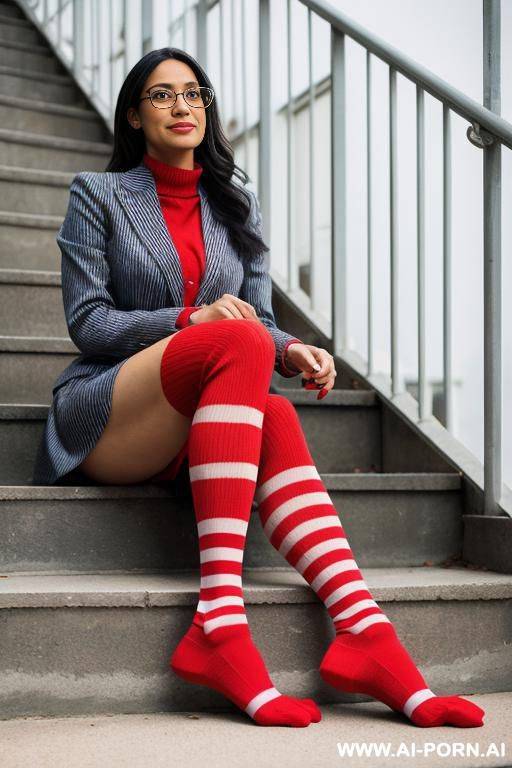 aoc, red stripey socks - #main