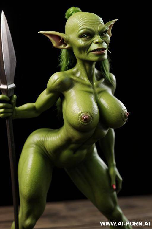 short goblin woman with green skin - #main