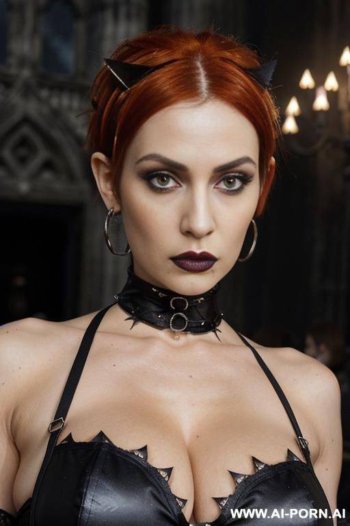 bright orange hair, goth - #main