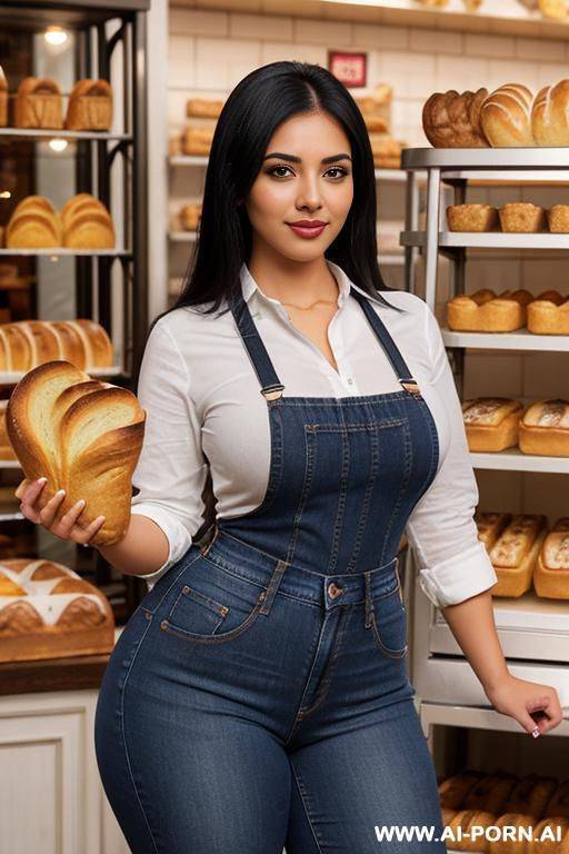 very , darker skin, mexican, bimbo, hourglass figure, high rise blue jeans, tight plaid shirt, eye shw , smirk, thicc - #main