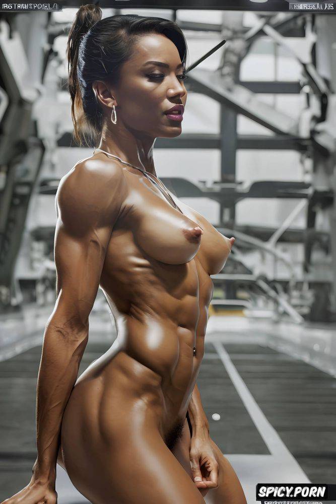 looking at camera, completely nude, beautiful black woman, seductive - #main