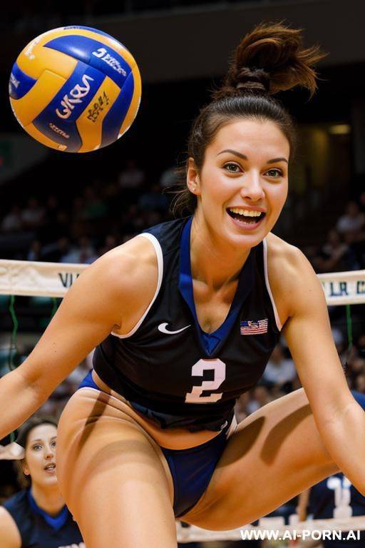 big tits and thighs volleyball player, wear a brazilian bikini, - #main