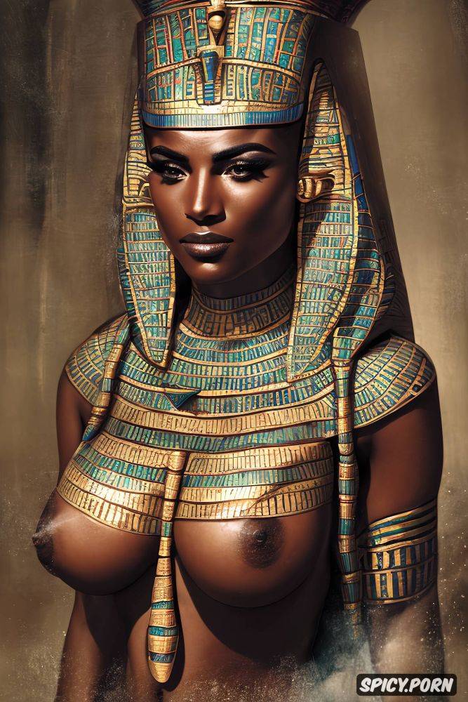 k shot on canon dslr, tits out, abs, femal pharaoh ancient egypt egyptian pyramids pharoah crown beautiful face topless - #main
