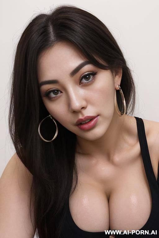 park, brunette, tank top, shorts (ahegao) (flowing hair) (((extremely beautiful))) (((full lips))) (button nose) (submissive) (hoop earrings) (((hourglass figure))) (model) (((eye contact))) - #main