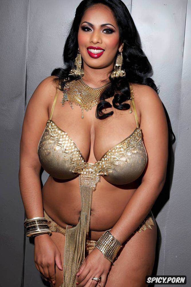 massive breasts, long wavy black hair, color photo, silver and gold jewellery - #main