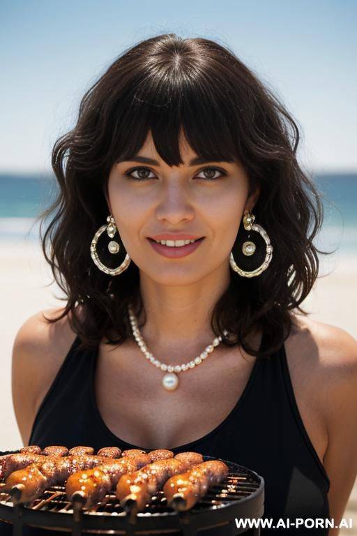 gorgeous round face, pearl necklace, pearl earrings - #main