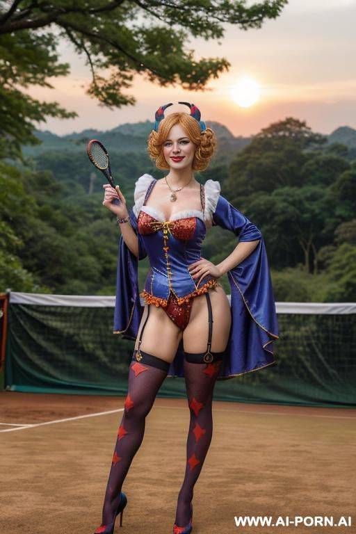 a hot blonde is giving blowjob in the forest. - #main