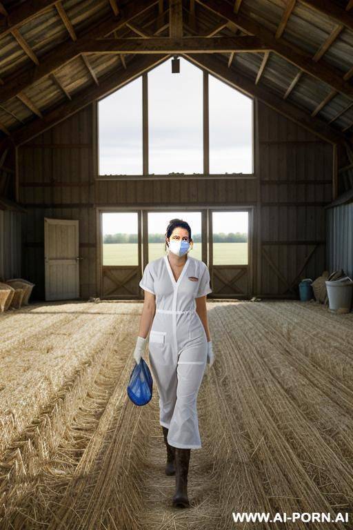surgical nurse wearing surgical mask and surgical gloves masturbating - #main