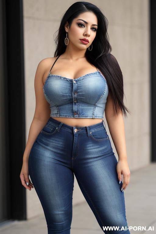 mexican, chicana, wide hips, high rise jeans - #main