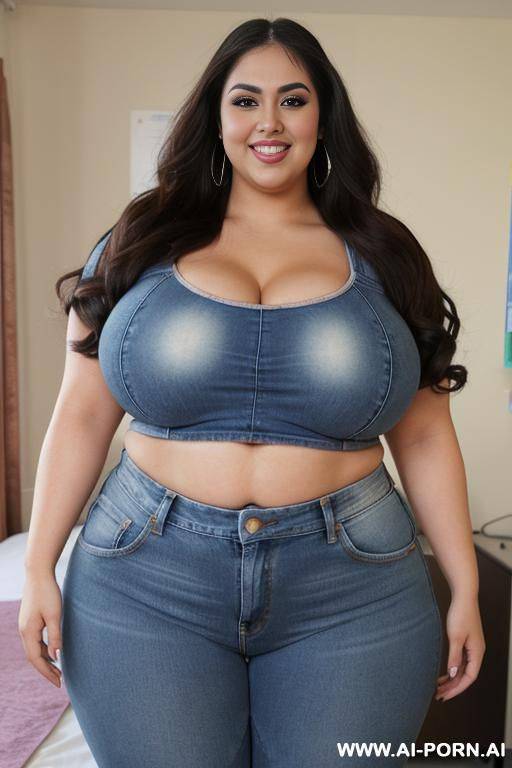 mexican, chicana, super wide hips, high rise jeans, band shirt, nerd, extra thicc, happy, pear shaped, eye contact, ssbbw, huge, physique, massive thighs - #main
