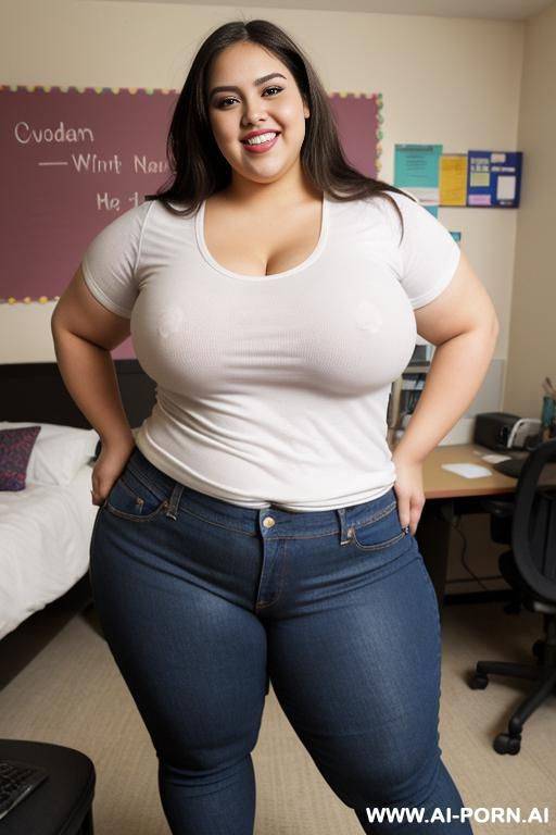 mexican, chicana, super wide hips, high rise jeans, band shirt, nerd, extra thicc, happy, pear shaped, eye contact, ssbbw, huge - #main