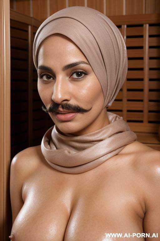milf with a mustache wearing a hijab topless - #main