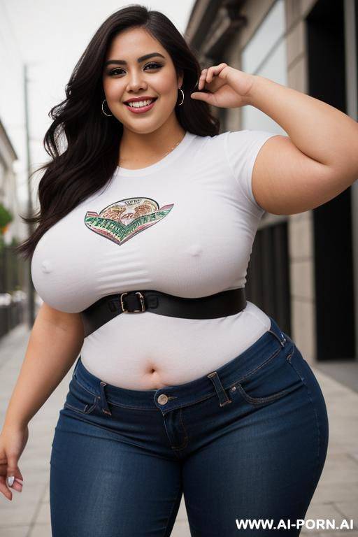 masterpiece supermodel, mexican, tight jeans, band tshirt, gordita, extremely wide hips, super pear shaped, bbw - #main