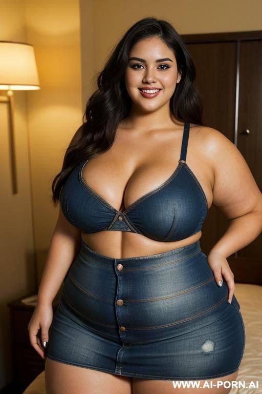 mexican, masterpiece, supermodel, rocker, high rise jeans, extra thicc, massively pear shaped, huge body, gordita, wearing tight shirt, potbelly - #main
