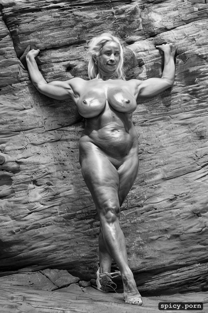 topless, oiled body, aged skin, hourglass figure, very thin waist - #main