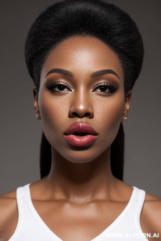 inflated lips, inflatable lips, broad lips, puckered lips, pouty lips, gigantic lips, round upper lip, african, dark skin - #main