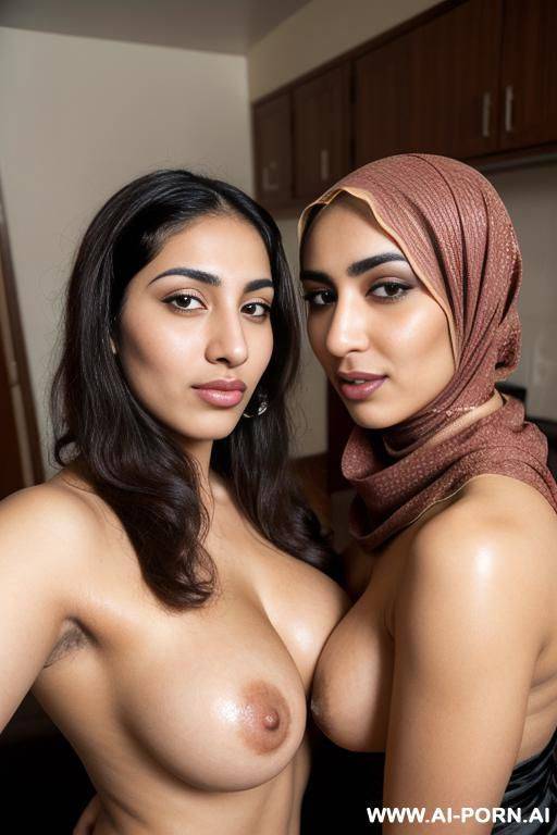two beautiful lesbian milfs with mustache wearing only a hijab with hairy pussy and hairy legs and hairy arms and hairy chest - #main
