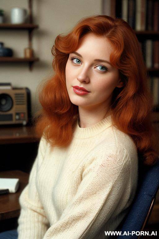 170s. 176. vintage, retro. 1. cutie babe face. sweater. without makeup. natural beauty. - #main