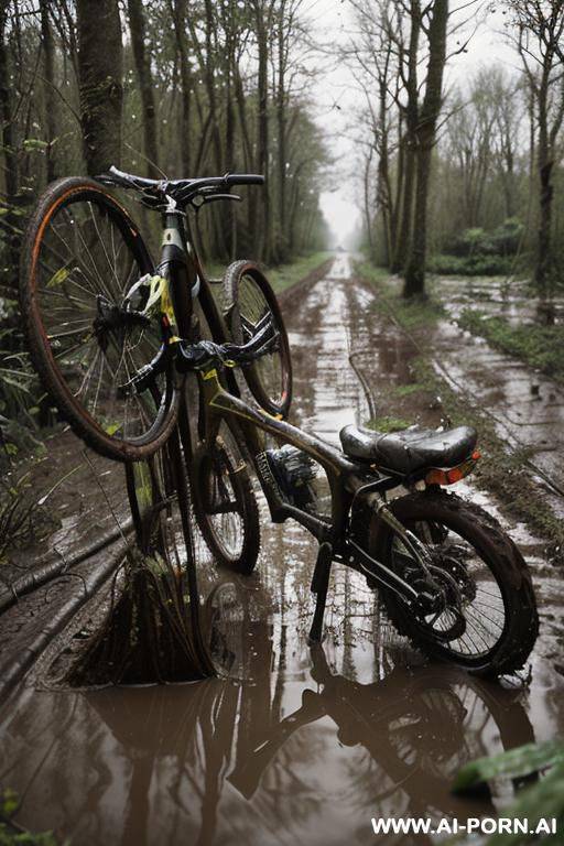 abandoned bike, bike is lying around, bike lying in the mud, bike fell, bicycle that fell into the mud (bike really lying in the ground) (( - #main