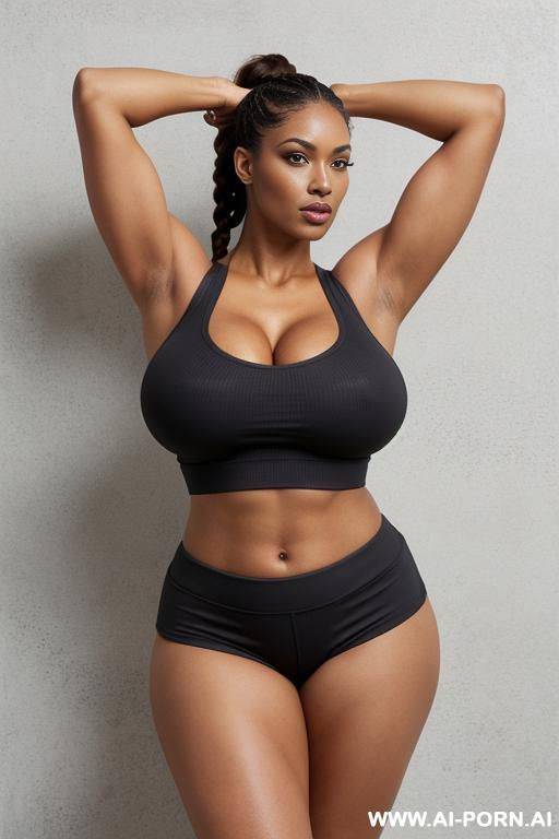 sexy woman, thot, ultra thicc, bulked up thighs, tight shirt, extremely gigantic boobs, perfect eyes - #main