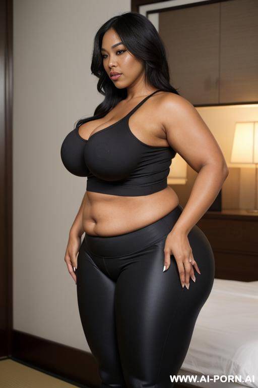 sexy bimbo milf, aged milf, matured milf, thot, really dark black skin, deep dark black skin color, half black half asian, ultra thicc, bulked up thighs, tight shirt, extremely gigantic boobs, long straight hair, perfect eyes - #main