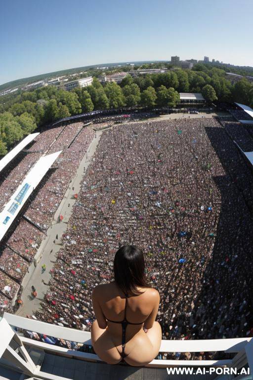 photo taken from a high point a view.a crowd orgy - #main