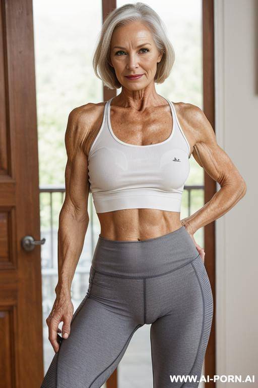 matured old milf, wrinkles, wrinkled skin, aging marks, tight shorts ,tight shirt - #main