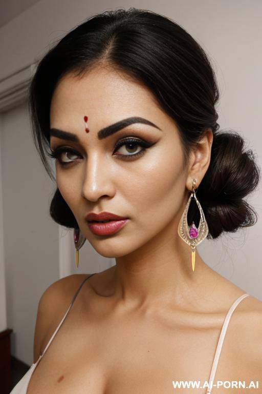 indian, raised eyebrows (((raised eyebrows))) (ahegao) (nice hair) (((extremely beautiful))) (((full lips))) (hoop earrings) (hair accessories) (((hourglass figures))) ((very pretty clean faces)) (((2 women))) - #main