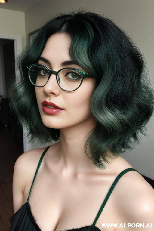 (dark green hair) (thick rimmed glasses) (pale skin) - #main