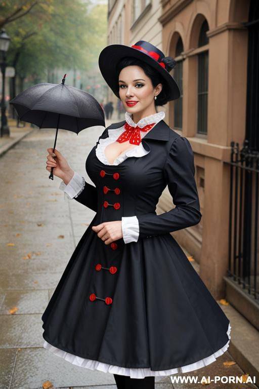 dark hair large breast woman mary poppins costume - #main