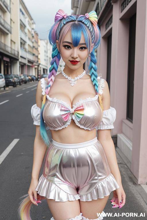 large breast woman vivid metallic bows - #main