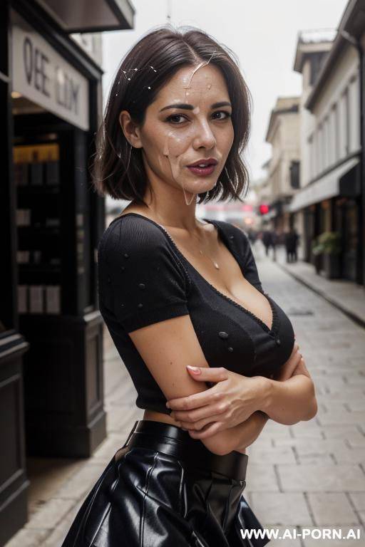 office woman fully clothed walking to work covered in cum taking cumshots from strangers - #main