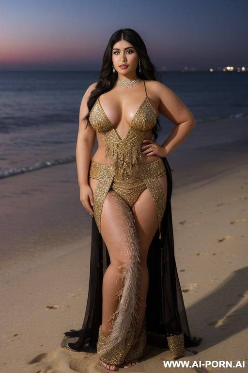 pretty face chubby naked big ass wide hips full body view oiled at night - #main