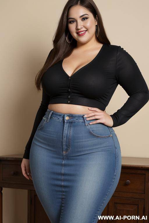 drinking, mexican, ssbbw, wife and rotund, supermodel, pear shaped, drinking potion, extremely wide hips, rotund big belly, fat thighs, high rise jeans - #main