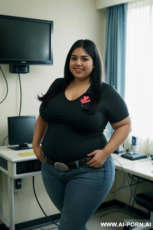 beautiful, mexican, tight shirt, wide circular hips, pear shaped, drinking potion, very fat, rotund - #main