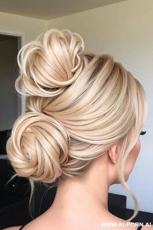 perfect blonde hair bun for a wedding - #main