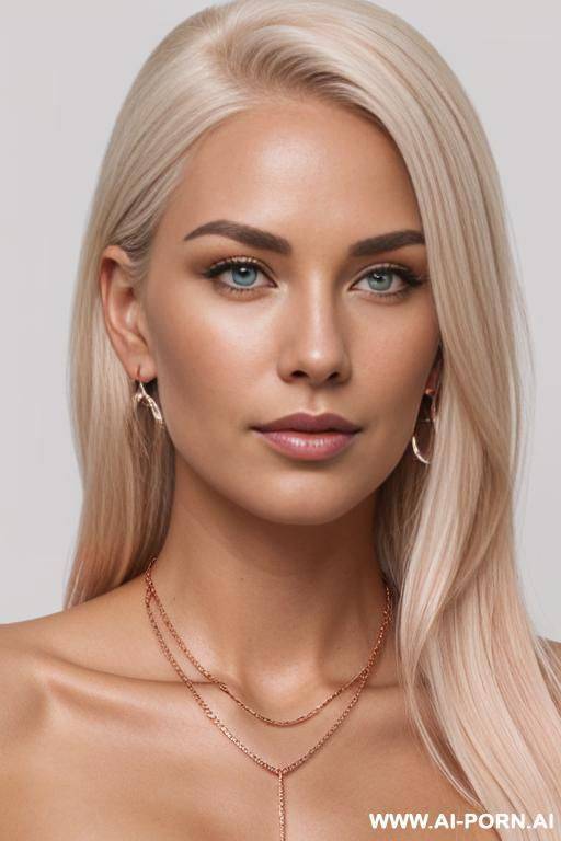 scandinavian hair line, rose gold hoop ear rings, platinum blonde highlights, dyman air wrap, rose gold necklace, s - #main
