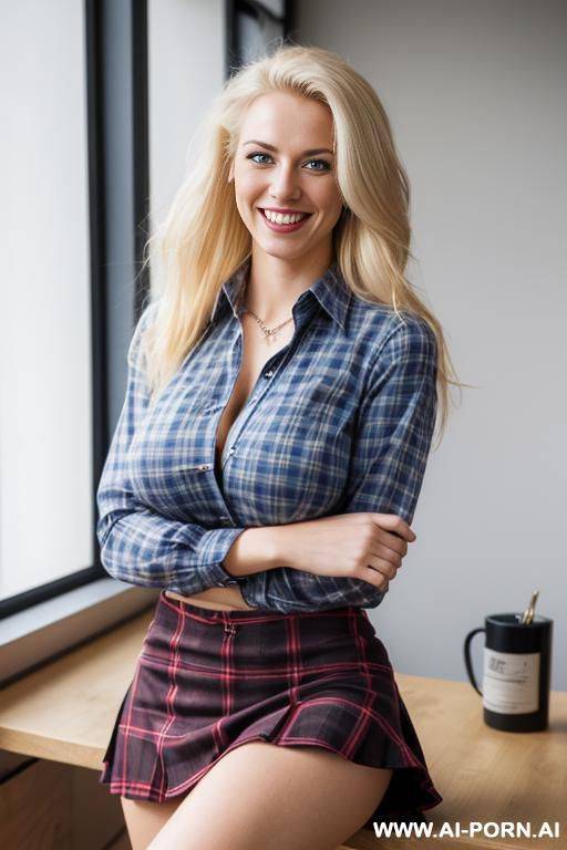 skirt, plaid shirt - #main