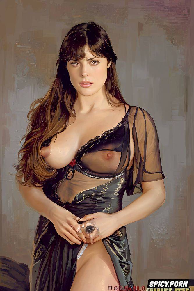 shemale, flat chested, victorian gown, paul peter rubens oil painting - #main