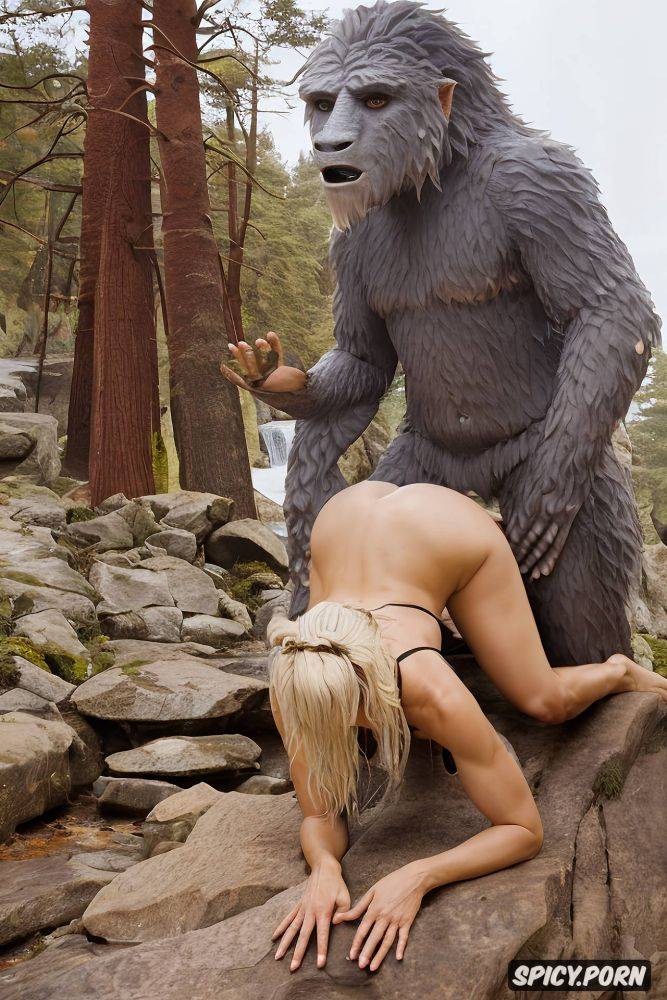furry sasquatch fur all over, deep sex, hunched over male yeti - #main