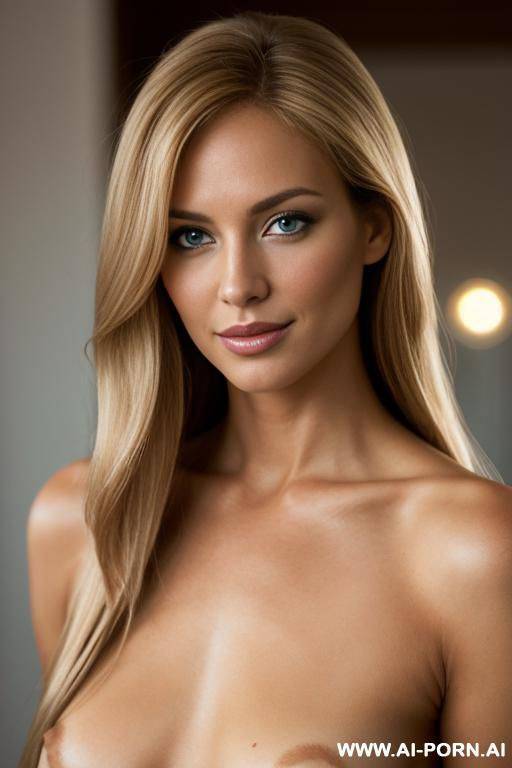 (beautiful babe model), (tan skin) (fully nude), ((high quality)), ((depth of field)), ((long golden hair)), ((soft seductive smile)), (even lighting), (short), (far away) - #main