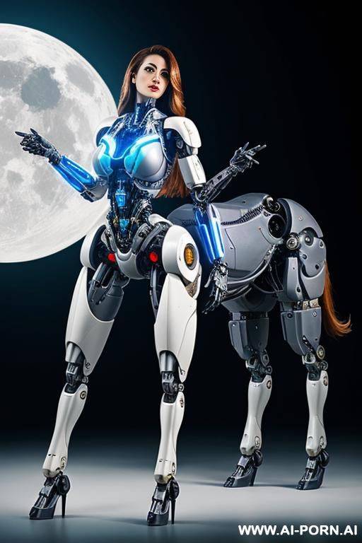 beautiful female taur cyborg robot with beautiful four legs - #main